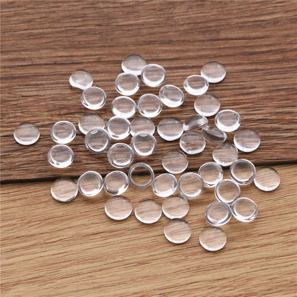 

100pcs/lot 8MM Round Hemispherical Style Flat Back Clear Glass Cabochon, High Quality, Lose Money Promotion!!!(Z4-13)