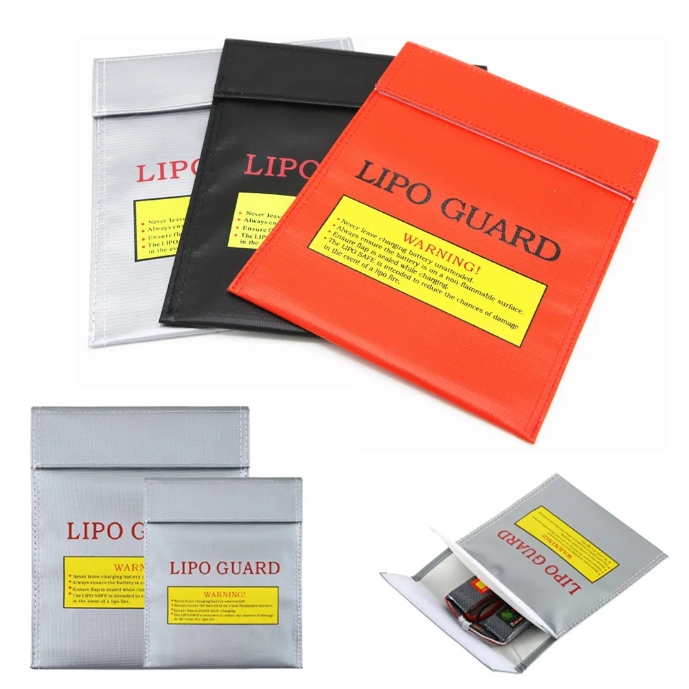 1Pcs Fireproof RC LiPo Li-Po Battery Fireproof Safety Guard Safe Bag Charging Sack Battery Safety Guard Silver Two size Hot!