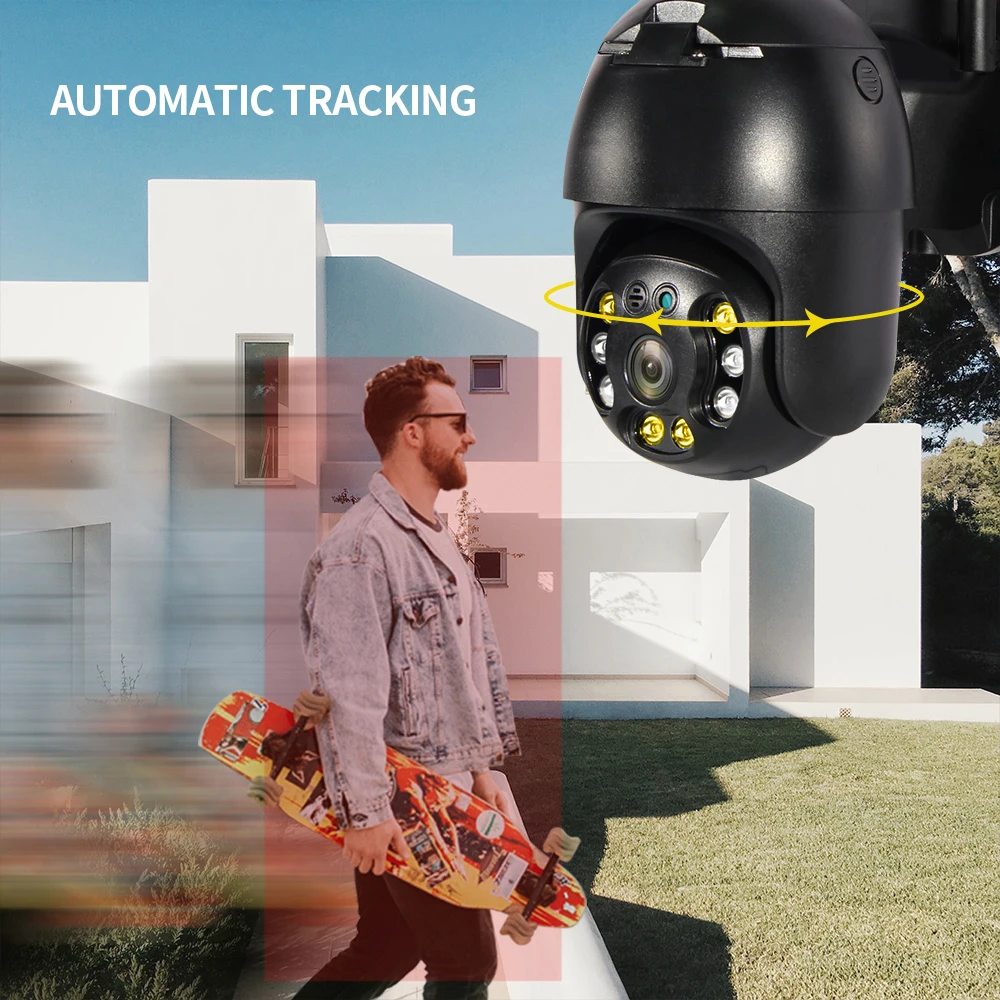 SHIWOJIA 2MP SIM Card 3G 4G IP Camera Security Protection 4X Digital Zoom PTZ Outdoor AI Human Auto Tracking CCTV Camera P2P