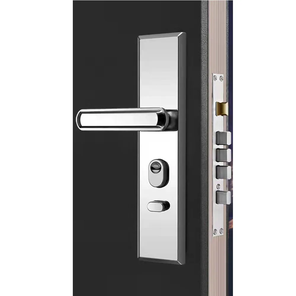 Imagem -06 - Anti-theft Porta Handle Lock Grupo Universal Entrance Security Fechadura Mecânica Multifunções Aço Inoxidável