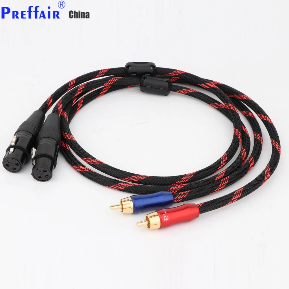 Preffair 5N OFC Copper XLR Male Female to RCA Audio Interconect Cable With NEUTRIK Plug Connector