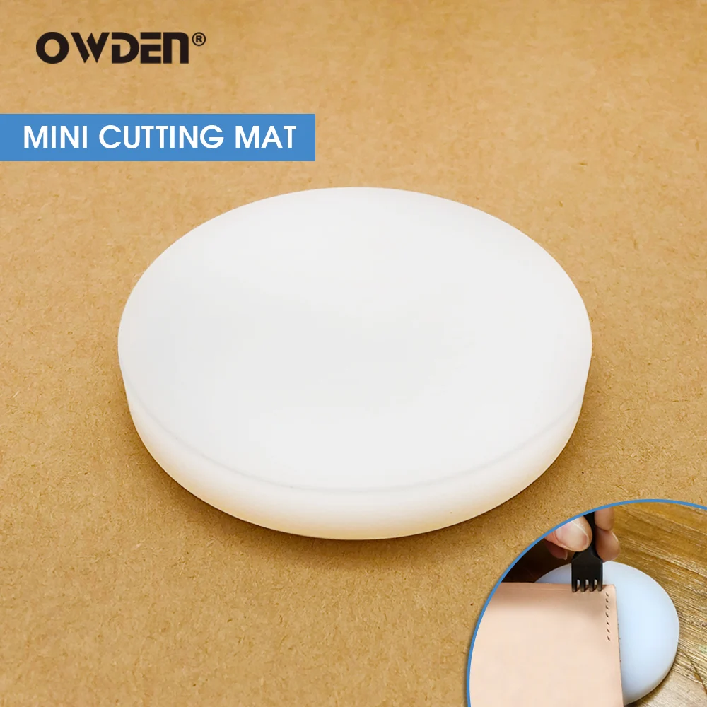 OWDEN Round Shape Leather Punch Block Mini Leather Punch Mat Leather Tools For Desktop Protection