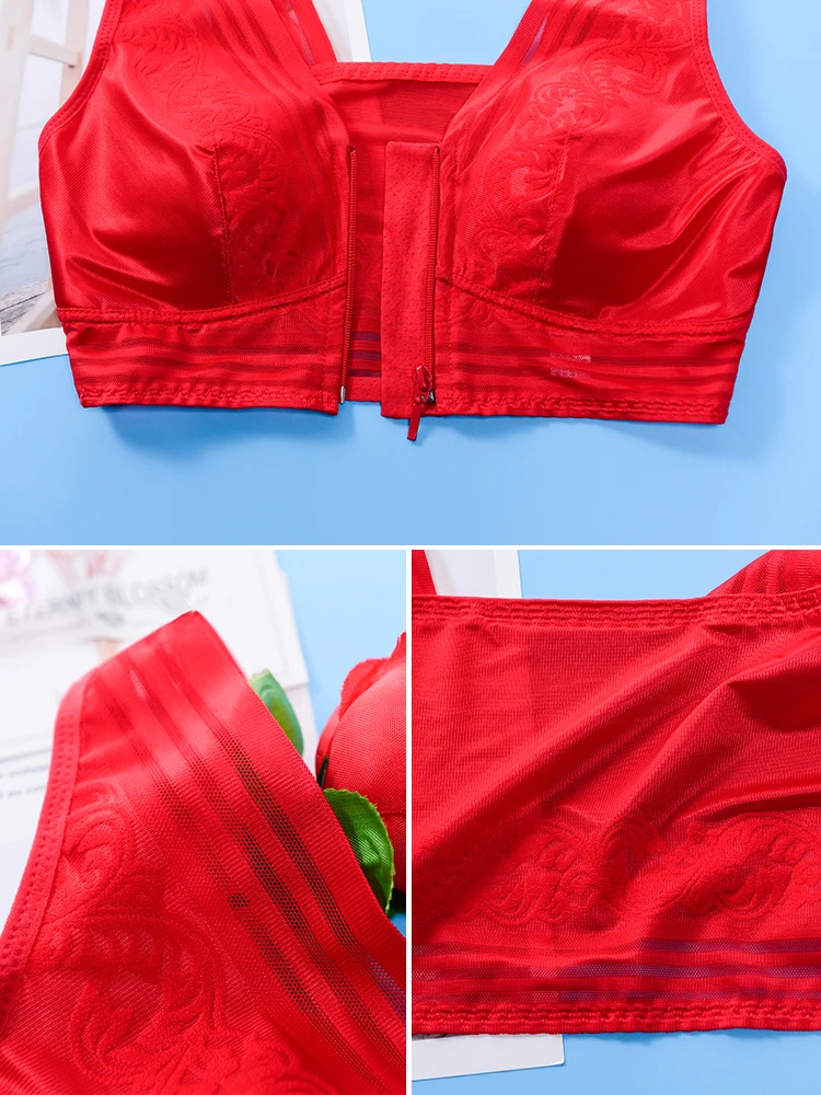 H4666 Women Front Buckle Cotton Bra Underwear Without Steel Ring After Breast Cancer Surgery Special Breathable Fake Breast Bras