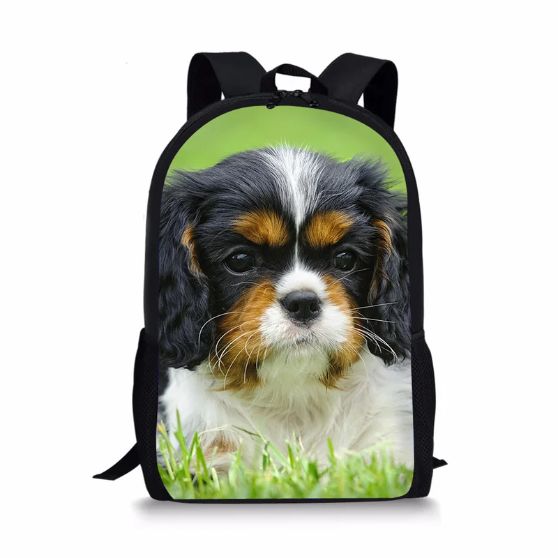 Children School Bags Mochila Escolar Cute 3D Pet Spaniel Dog Printing Boys Backpacks Kids Kindergarten Schoolbag Girls