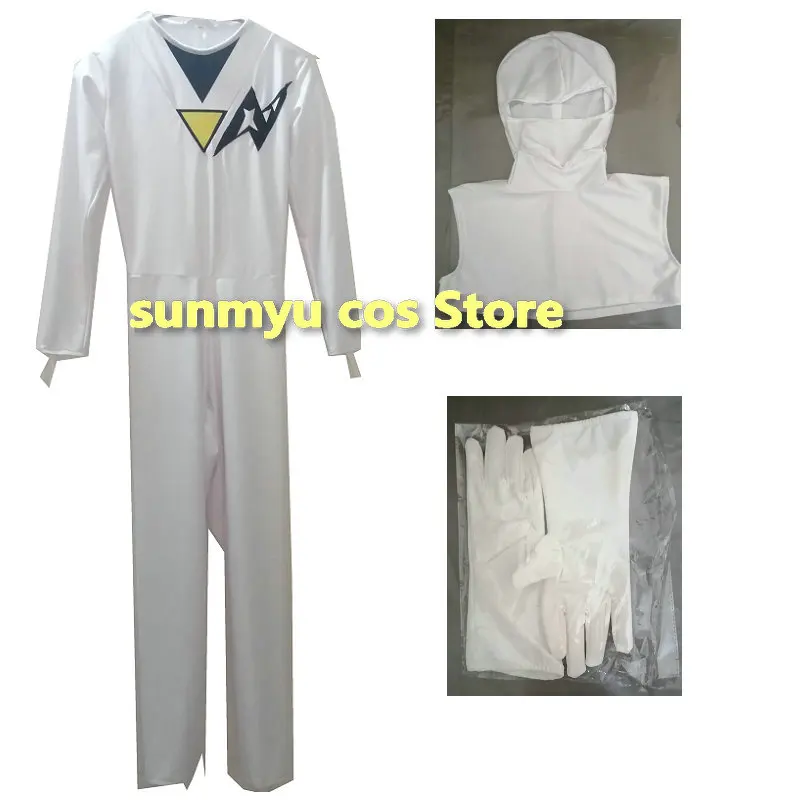 Ninja Sentai Kakuranger White Jumpsuit Version with inner hood and gloves Cosplay Costume Custom Size Customize Halloween