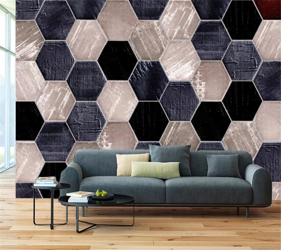 

Custom wallpaper 3d mural abstract three-dimensional hexagonal geometric mural living room bedroom background wallpaper фотообои