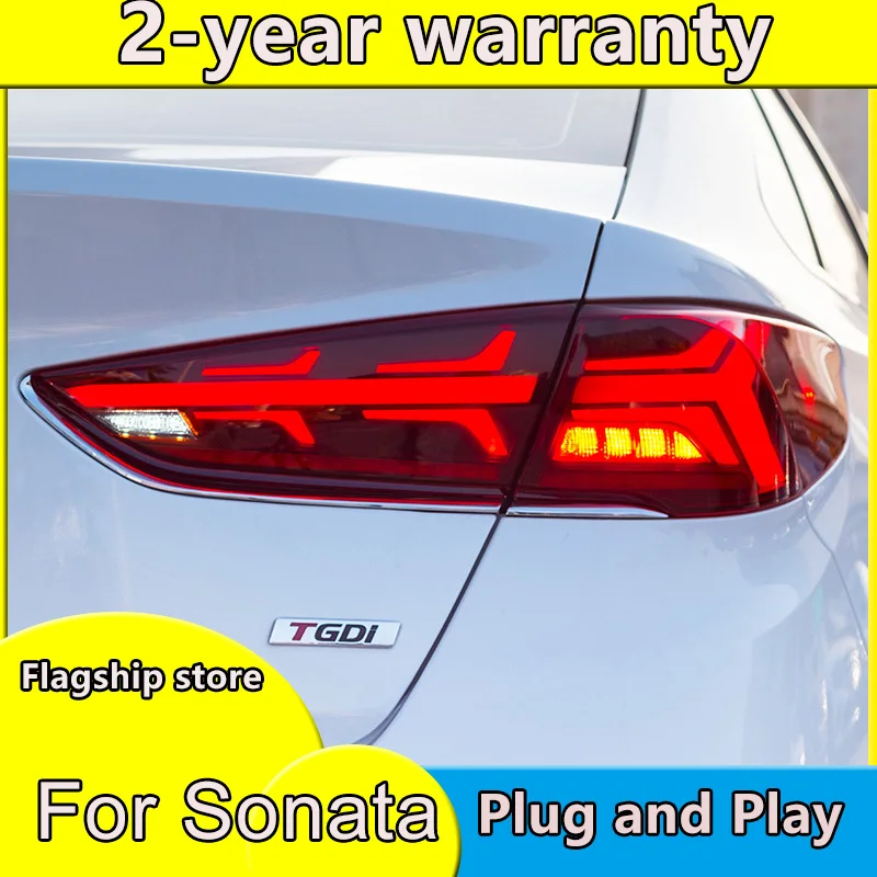 Carcasa de luces traseras de estilo de coche para Hyundai Sonata 9 2018 2019 luces traseras LED Sonata Taillght lámpara trasera