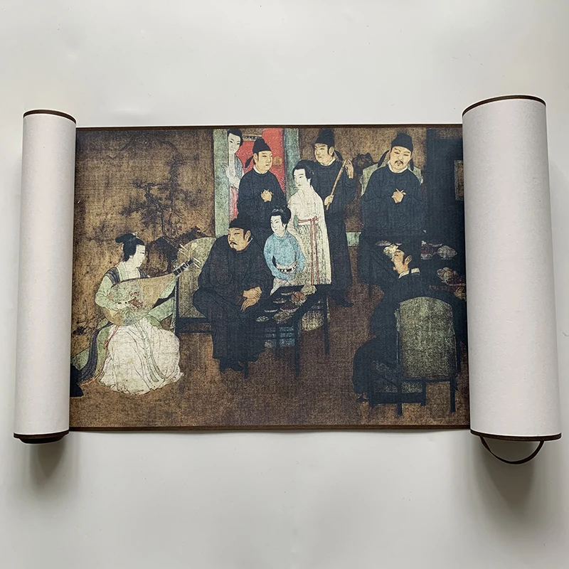 Chinese Calligraphy Customized Long Han Xi Zai Ye Yan Tu 28.7x370cm Copy Of Famous Painting Panoramic Painting Scroll Decoration