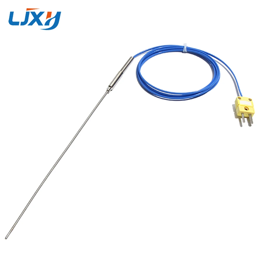 LJXH WRNK-191 K-type Armored Thermocouple 3mm Dia PTFE Anticorrosive Temperature Measuring Wire Bendable Probe