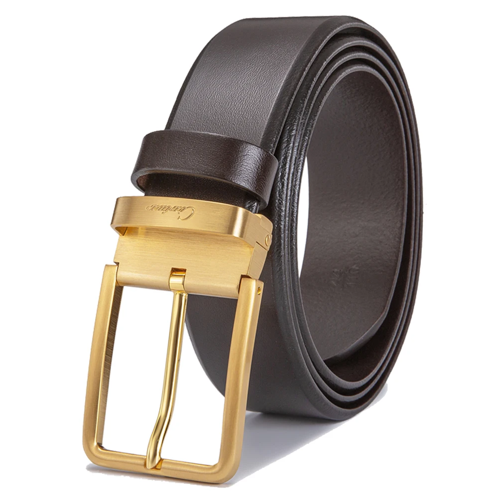 Ciartuar Leather Belt for Men Genuine Leather Belt Pin Buckle Waist Designer Belt Casual High Quality Luxury Business Metal belt