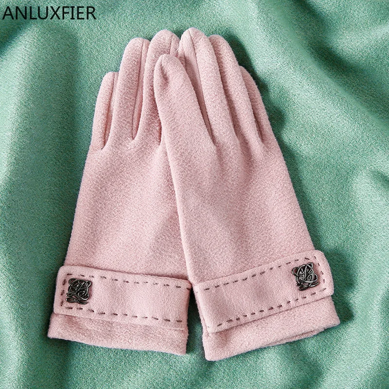 

H9954 Korean Fashion Gloves Women Thick Autumn Winter Warm Thermal Mittens Outdoor Thin Cycling Driving High Quality Hand Muff