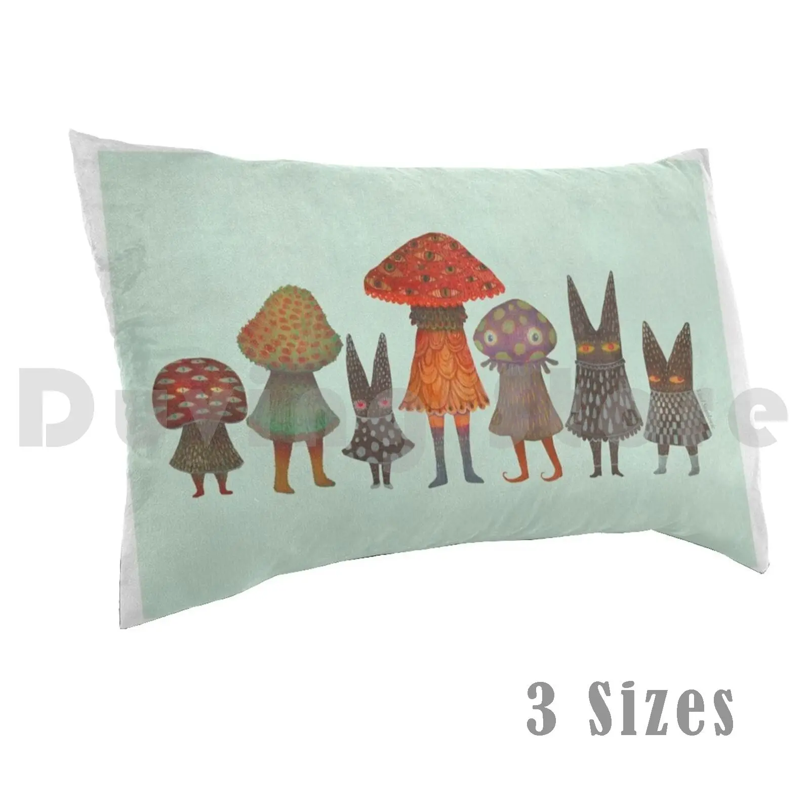 The Forest Lurkers Pillow Case Printed 50x75 Mushroom Fungi Characters Forest Lurkers Forest Lurkers Woods