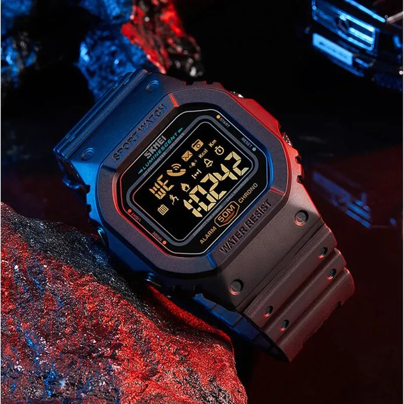 Luxury Bluetooth Calorie Pedometer Smart Watch Men SKMEI Brand Fashion Sports Military Digital Waterproof Wristwatches reloj