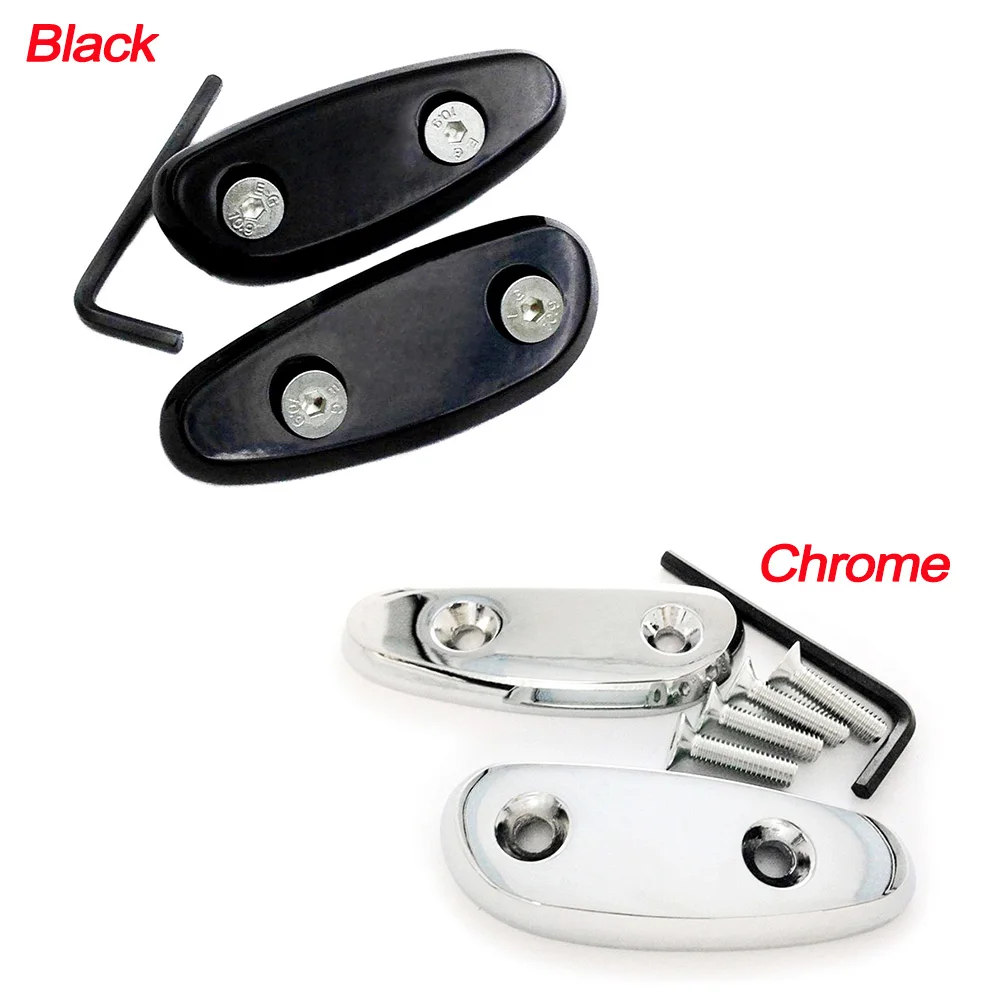 

For 2001-2004 02 03 Suzuki GSXR GSX-R 600 750 1000 K1 K2 K3 K4 Rearview Mirror Block off Base Plates Motorcycle BLACK / Chrome
