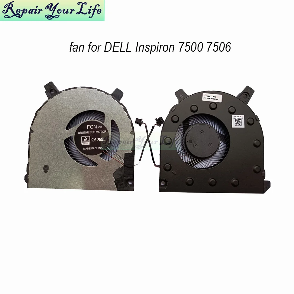 Ventiladores de refrigeração da cpu de ctcnv para dell 7500 2-em-1 7506 CN-0CTCNV pb8006s05hs2 refrigerador do processador portátil radiador dc5v