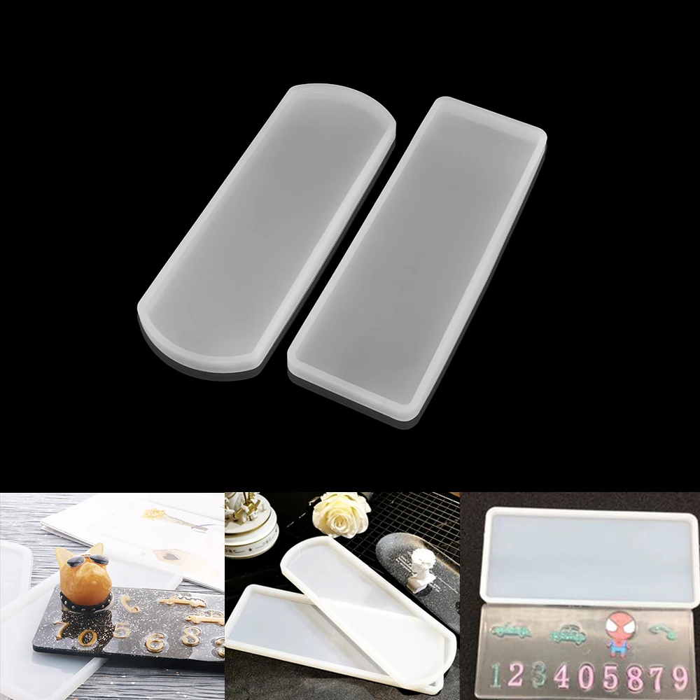 1Pcs Rectangle Door Number Plate Silicone Casting Mold Car Stop Sign Epoxy Resin Mould for DIY Crafts Jewelry Making Tools