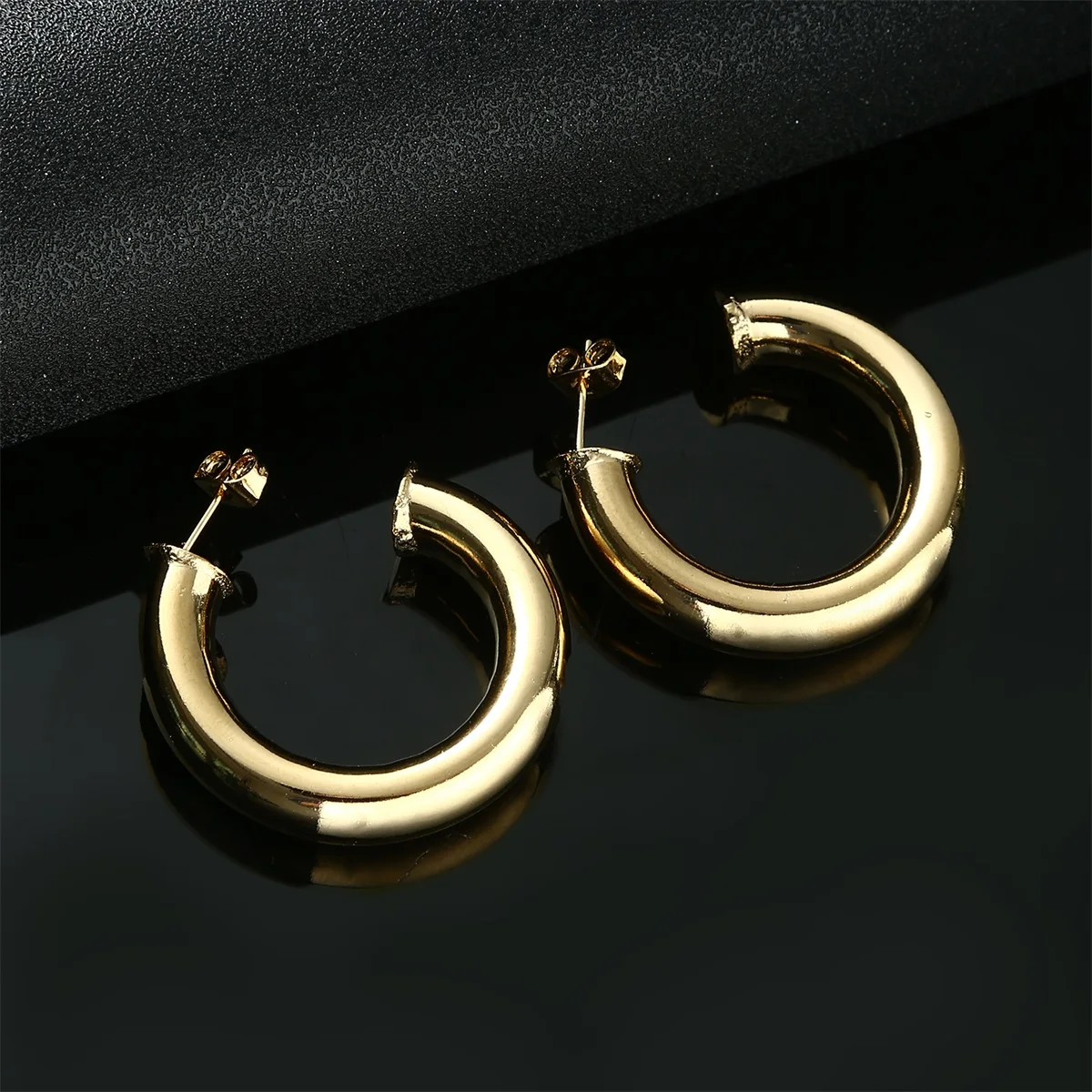 Dubai Gold Ethiopian African Jewelry Glossy Stud Earrings For Israel Sudan Arab Middle East Women