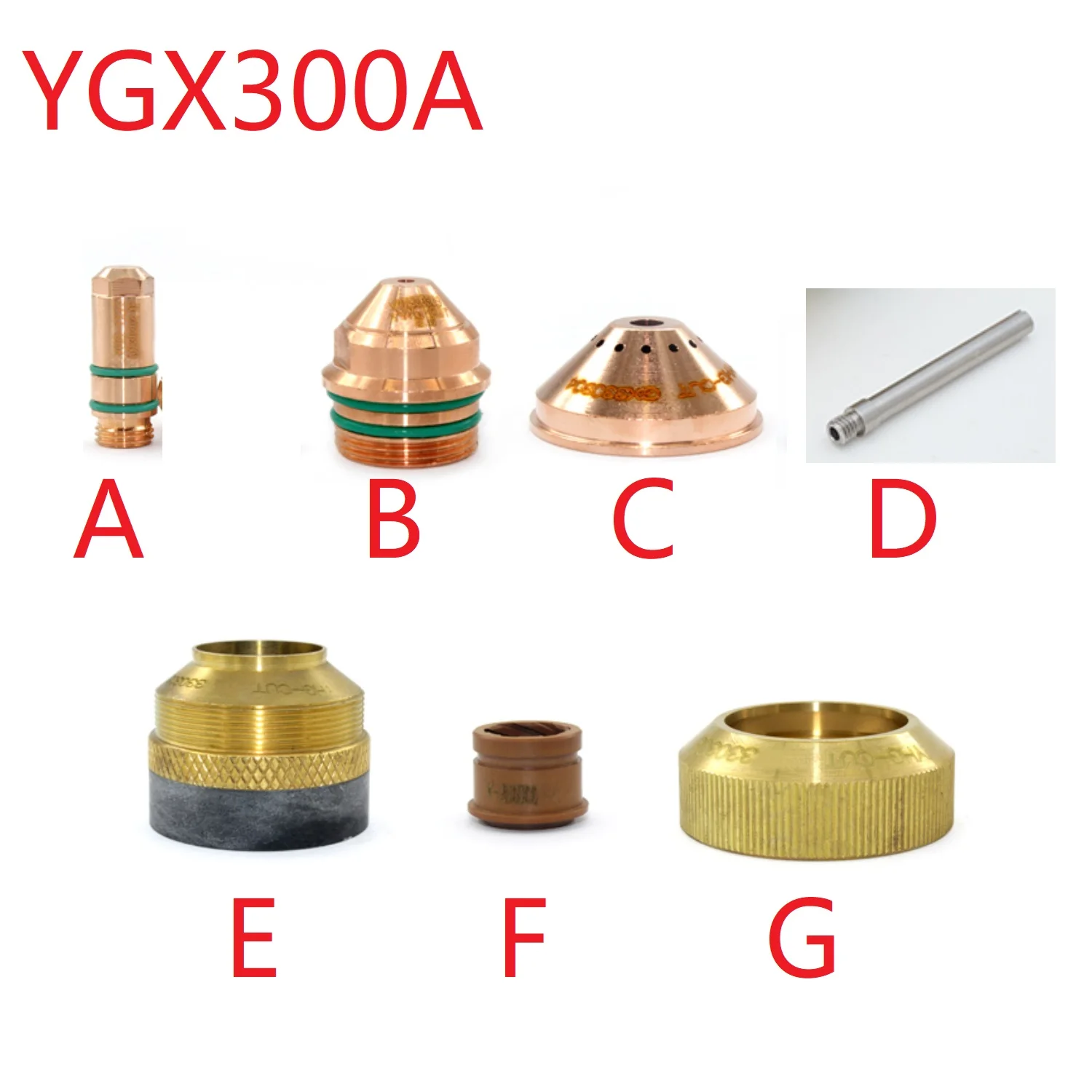 Yueyang YGX300 YGX300A YGX330301 YGX330302 YGX330303 YGX330304 YGX330305 YGX330306 Tip Nozzle Electrode CNC Plasma Torch Cutting