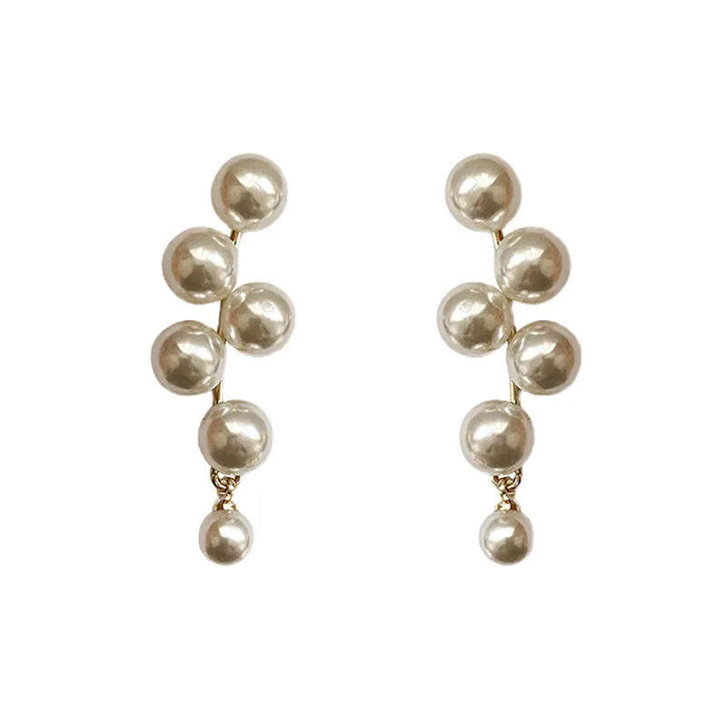 Vintage Big Pearl Beads Tassel Earrings For Women Fashion Jewelry Korean Ladies Elegant Charms Ear Jewellery Party Gifts