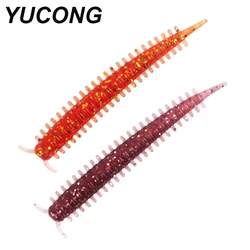 YUCONG 10PCS Soft Worm Baits 58mm-0.8g Vivid Sandworms Fishing Lures Fishy Smell Silicone Wobblers Rubbler Swimbaits Isca Pesca