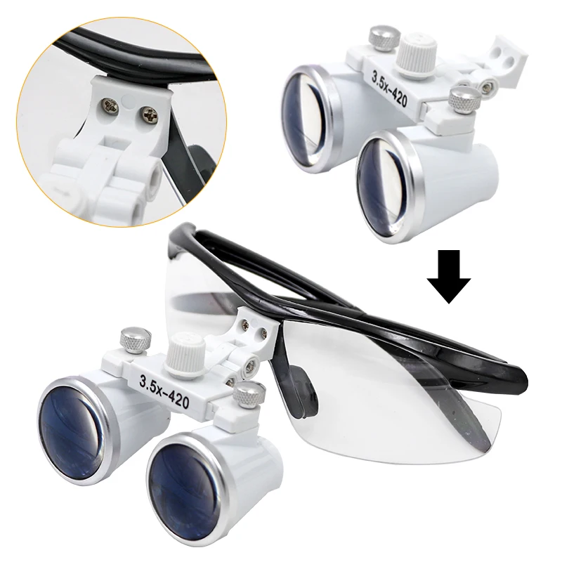 3.5X Dental Loupe Magnification Galilean Binocular Loupes Goggle Magnifier Adjustable Glass Dentist Tool Medical Operation