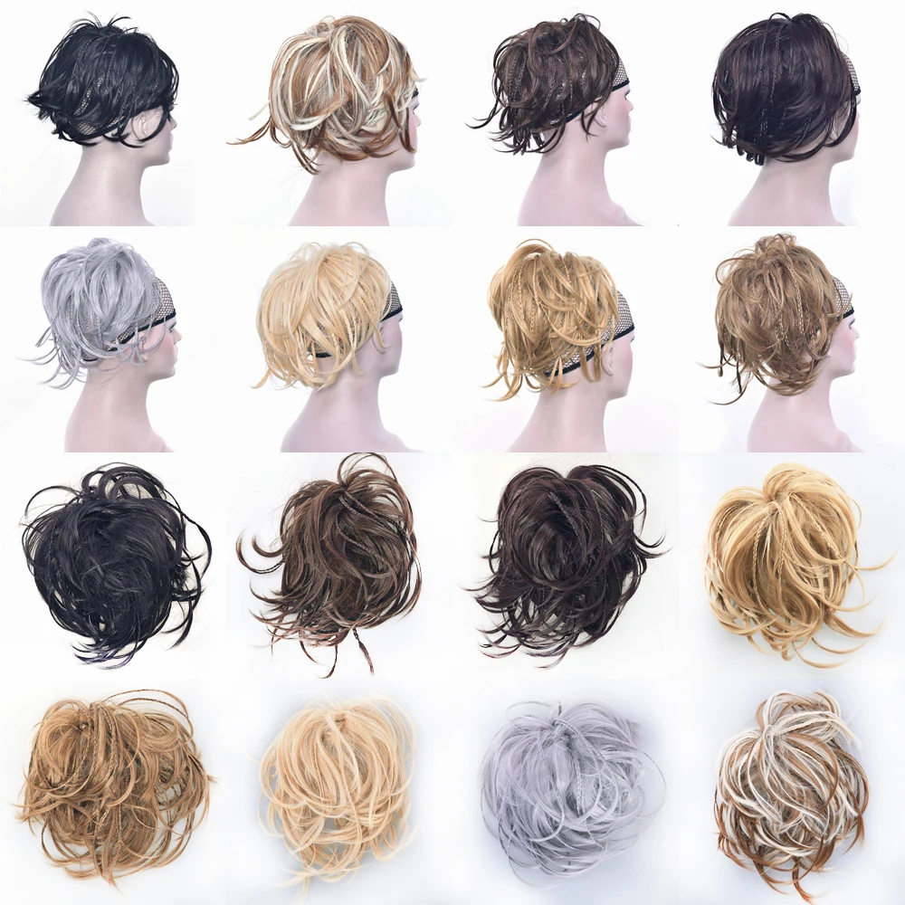 

Soowee XXL Size Hairband Black Scrunchie Hair Bun Chignon High Temperature Fiber Hair Donut Roller Headband
