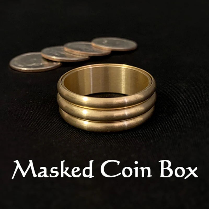 Masked Coin Box Magic Tricks Coin Appear Close Up Magic Magician Illusions Gimmick Props Mentalism Produce Coin Drum Box Magica