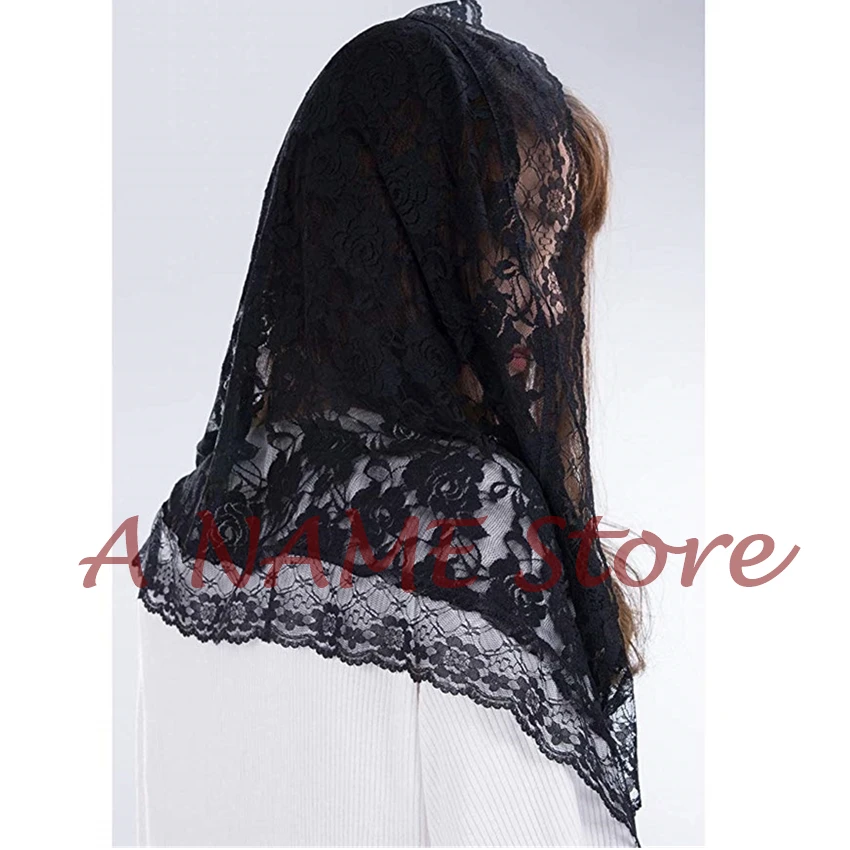 Infinity Mantilla veils Catholic for church little Girls' Kids Headcovering First Communion Lace Veil Small White Black mantille