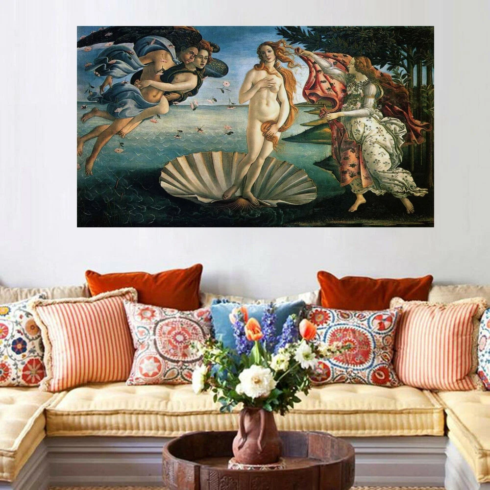 The Birth of Venus by Sandro Botticelli Angel Oil Painting on Canvas for Living Room Wall Decor Handpainted Classic Figure Art