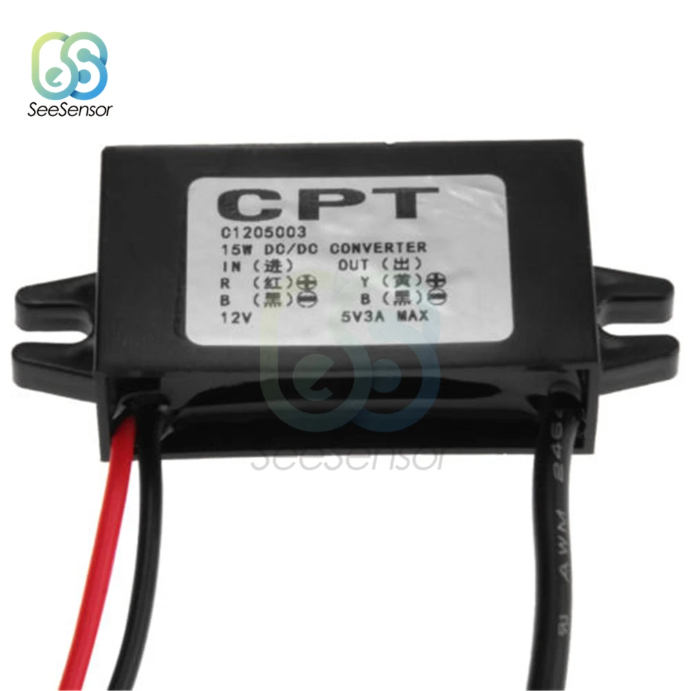 DC/DC 12V do 5V 3A 15W moc przetwornica Regulator Micro USB W dół napięcie zasilania dostaw Adapter wyjściowy