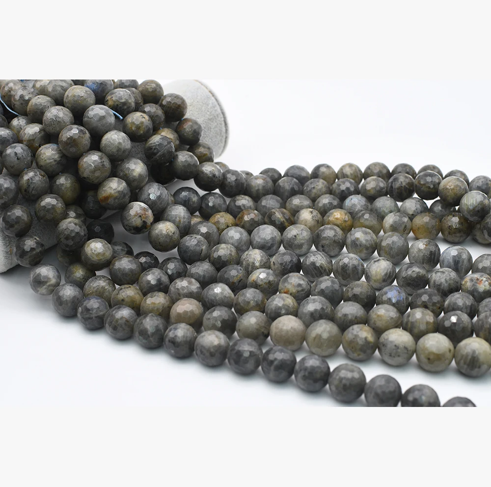 Madagascar A+ natural faceted shiny labradorite 8-10mm faceted smooth loose beads for jewelry design