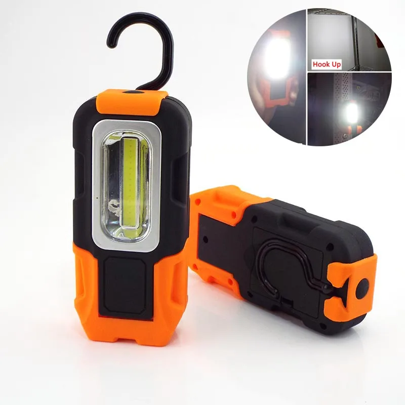 mini Multifunction hand COB LED Flashlight Hiking work flash light Hook night light camping Torch Lamp For Car repair camping