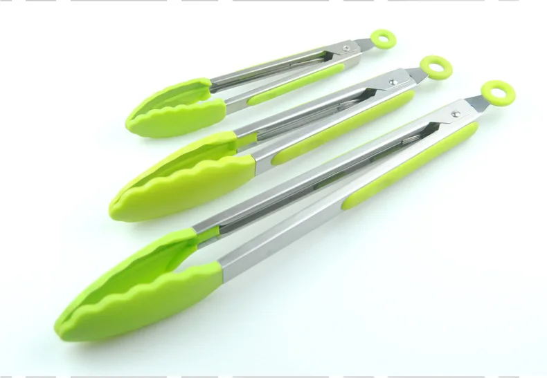 7/9/12 Inch Silicone Food Tong Stainless Steel Tongs Silicone Non-slip Cooking Clamp BBQ Salad Tools Grill Kitchen Accessories