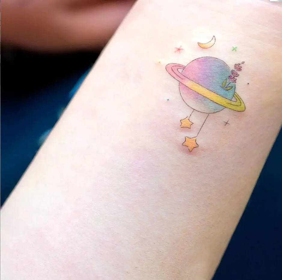 1PC Colorful Star Space Temporary Tatoo Kid Women Men Fake Tattoo Sticker Small Tattoos Body Art Decal T1976