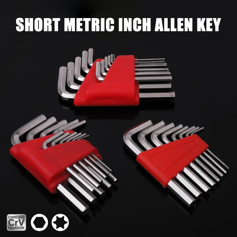 8/11 Pcs Allen Wrench L-Type Metric/Imperial Wrench Inch Allen Key Hexagon Wrench Short Arm Tool Set Portable Repair Hand Tool