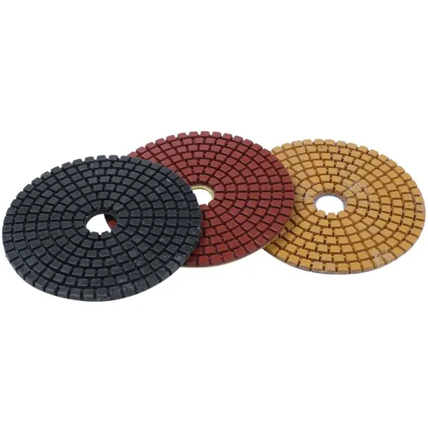 3 Pieces 100Mm Diamond Flexible Wet & Dry Polishing Pads 3 Step Floor Polish For Stone Marble Tile