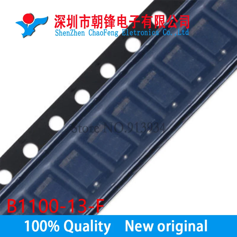 新オリジナルB1100-13-F B1100 100v 1Aダイオード、整流sma (DO-214AC)