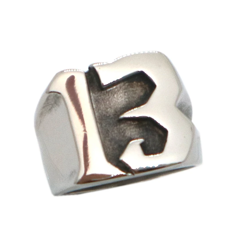 Size 6 To Size 15 Unisex 316L Stainless Steel Classic 13 Ring