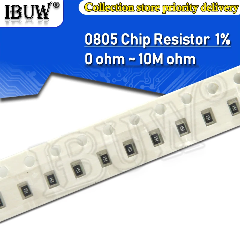 100szt 0805 1% 1/8W SMD rezystor chipowy 0R ~ 10M 0 1R 10R 100R 220R 330R 470R 1K 4.7K 10K 47K 100K 1M 10M 0 1 10 100 330 470 ohm