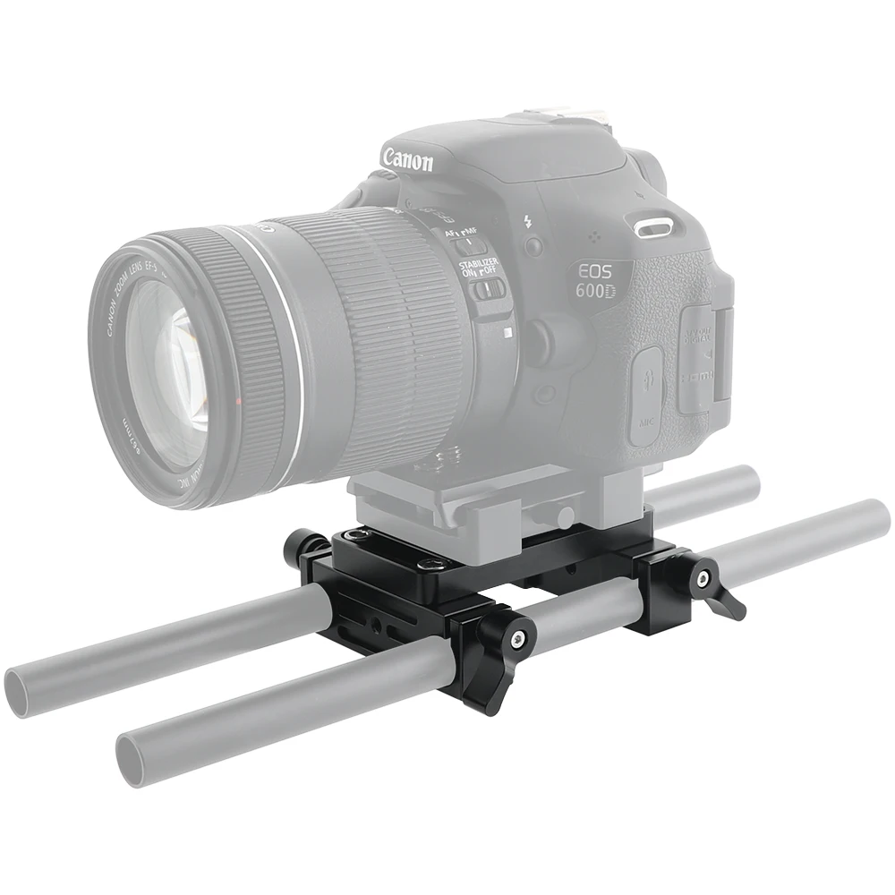 Piastra per formaggio inferiore CAMVATE con doppio supporto per asta LWS da 15mm per DSLR supporto per asta per gabbia per fotocamera DSLR C2578