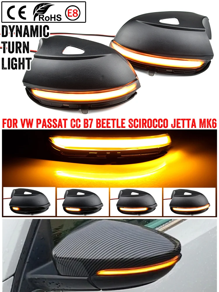 Clignotant dynamique LED pour Volkswagen VW Passat B7 CC Scirocco EOS 2011 – 2015, clignotant de rétroviseur latéral coccinelle
