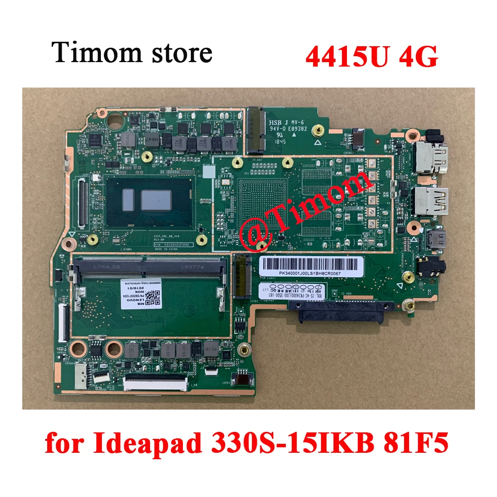 

4415U 4G for Ideapad 330S-15IKB 81F5 100% Tested Laptop Integrated Motherboard FRU 5B20S71244 5B20S71233 5B20R11503 5B20R11504