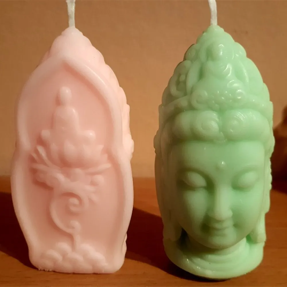 Avalokitesvara Buddha Silicone Mold, 3D Candle Molds for Candle Decorating, Resin Epoxy, Gypsum, Concrete Mould