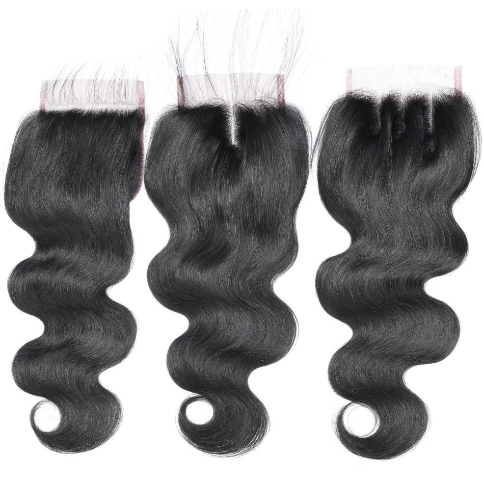 ShineFull Malaysian Body Wave Human Hair Bundles With Lace Closure 4X4 Non Remy Human Hair Extensions 3 Bundles With Closure