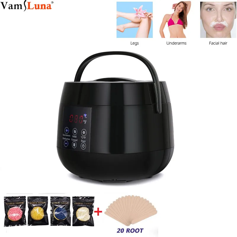 Wax warmer depilação com display led & controle de temperatura ajustável & atraso para pernas de corpo inteiro axila rosto biquíni