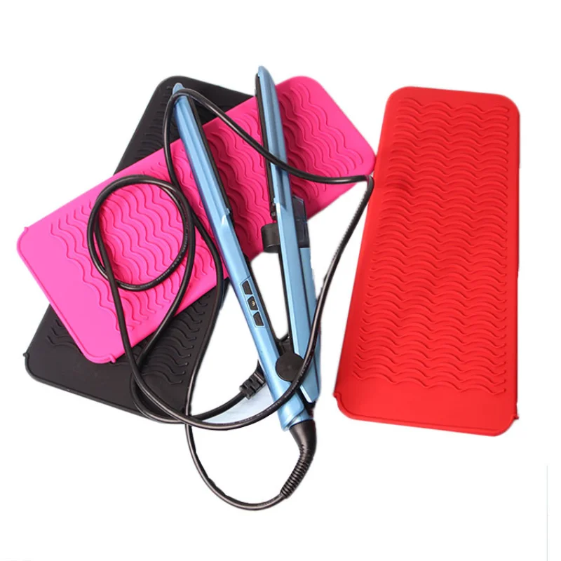 Silicone Heat Resistant Hair Styling Tool For Curling Iron  Straightener Multi-function Non-slip Flat Travel Mat Pouch barber