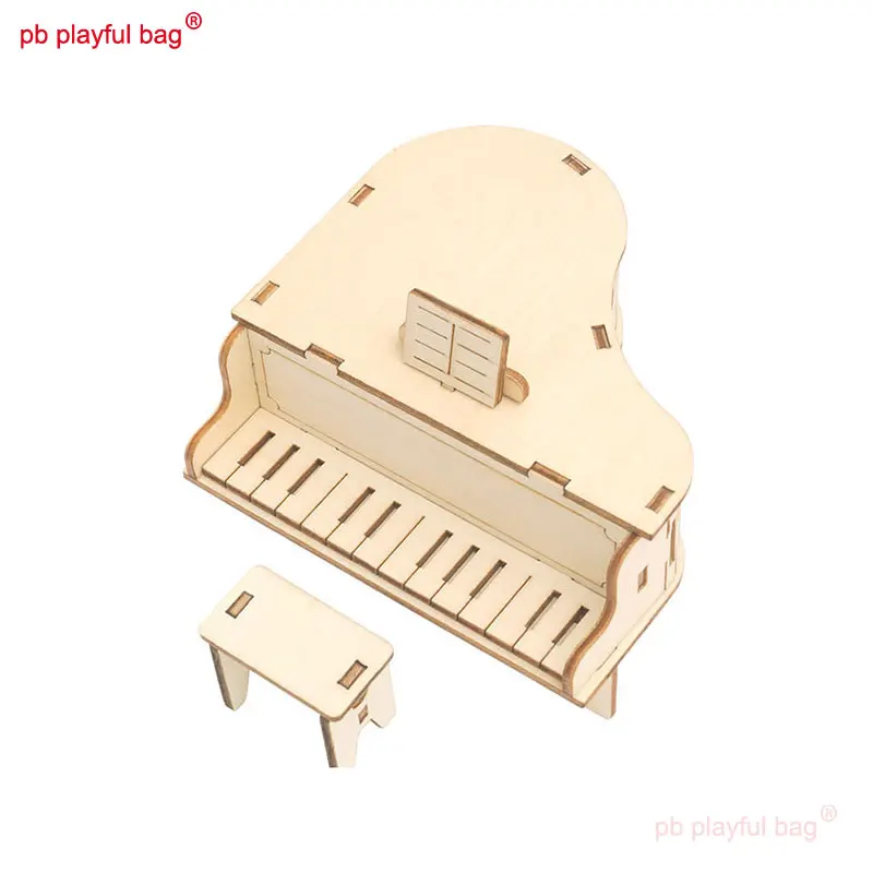 Pb Speelse Tas Setm Onderwijs Diy Piano Muziekdoos Model Creatieve Houten Monteren Bouwsteen Kinderspeelgoed Gift UG66