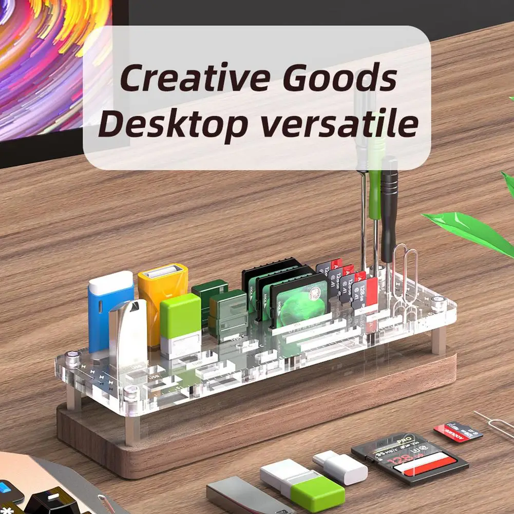 Suporte de armazenamento de cartão de memória de mesa de madeira organizador suporte 29 slots para cf/sd/microsd/sdhc/ms acessórios do jogo caixa de cartão de memória