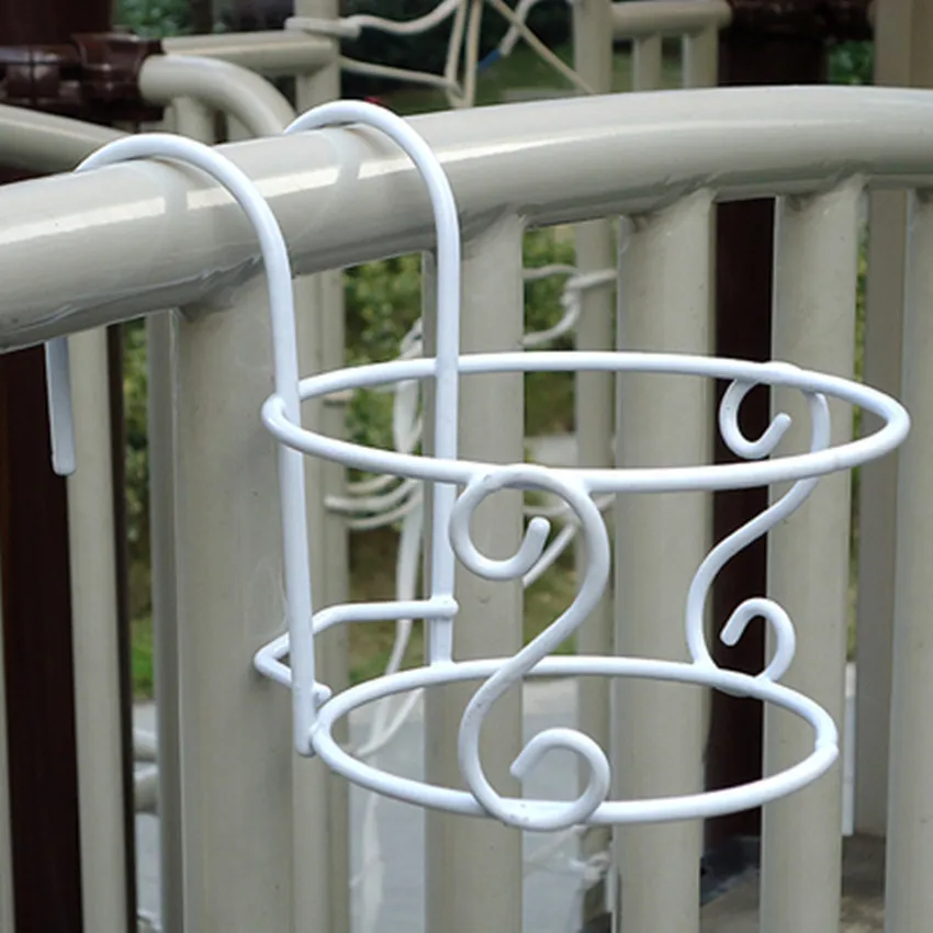 Hanging Flower Pot Stand Rack Deck Rail Balcony Fence Planter Flower Pot Railing Shelf Flower Pots Holder