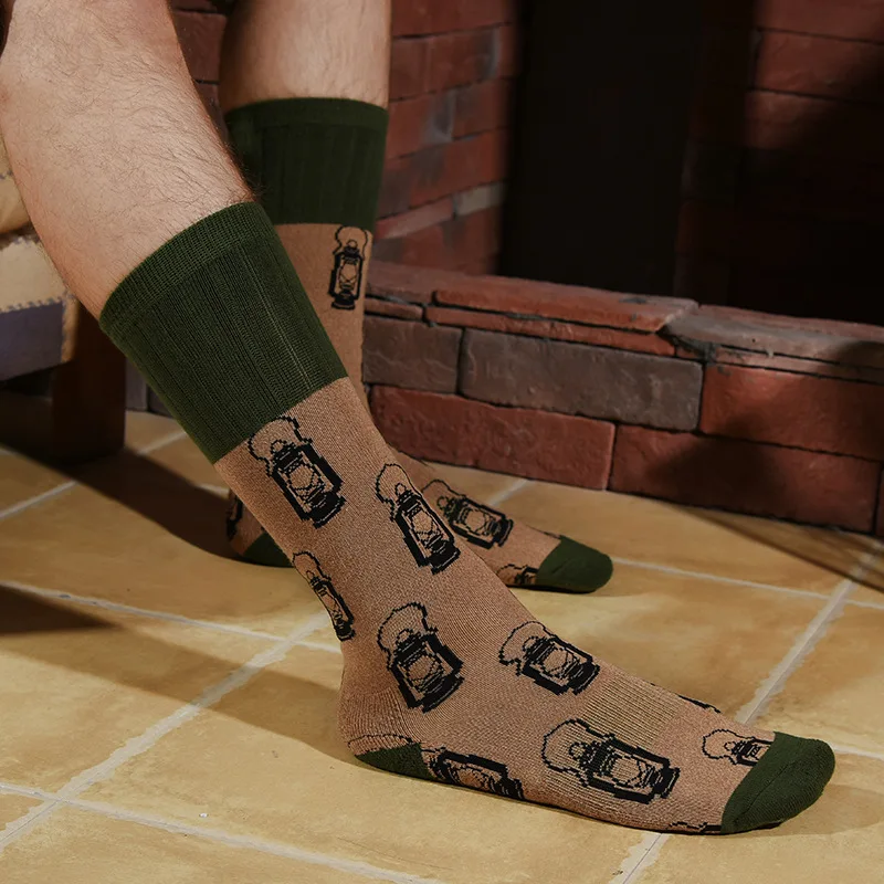 2024 New Fashion Socks Men\'s Fun Animal Cotton Socks New Socks Barefoot Deer Fox Leaves Fashion Socks